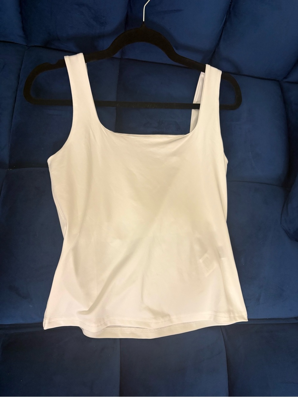 SHEIN White Square Neck Tank Top